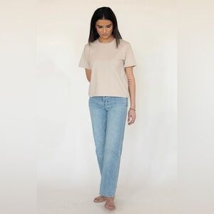 NWT Rebecca King Modal Crop T-Shirt - Tan